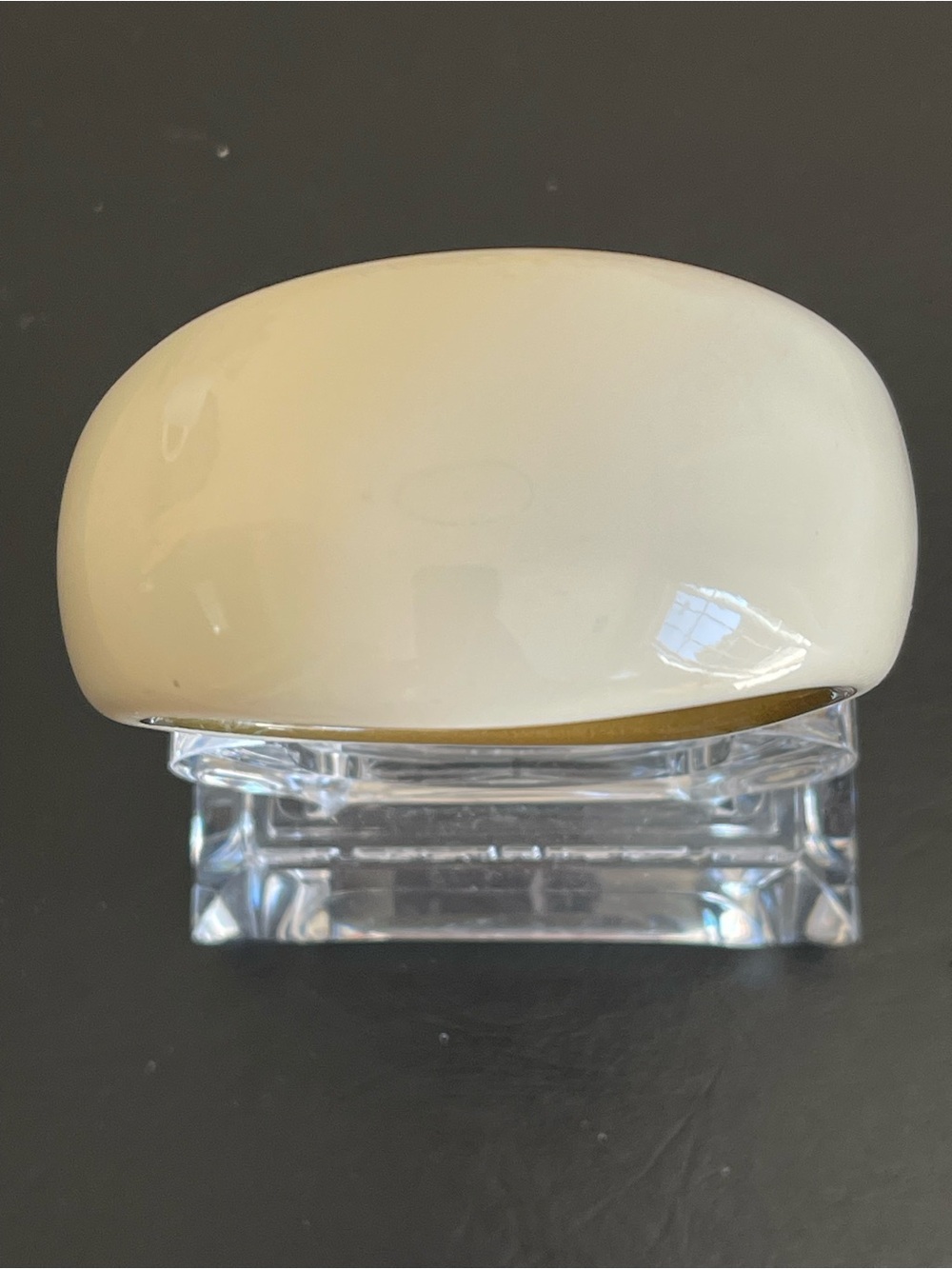 Vintage Ivory color lucite chunky bangle.